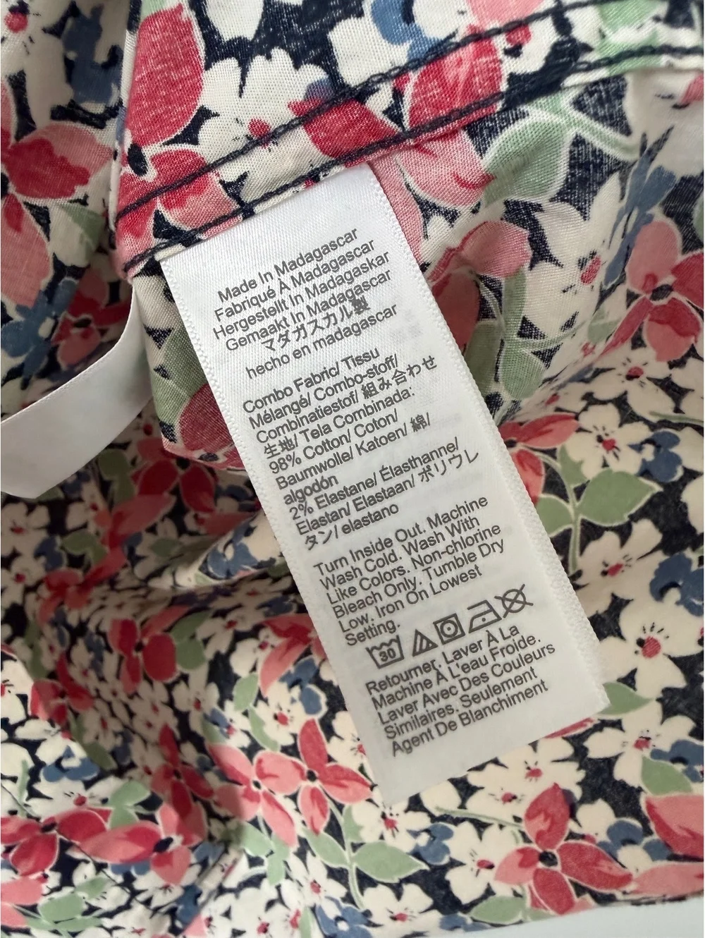 J. Crew Short Sleeve Button Up Floral Print Cotton Blend Shirt Men's Size L